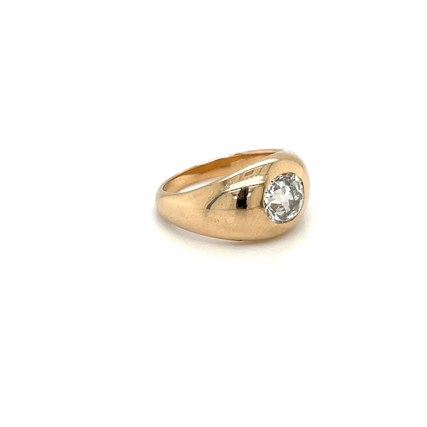 18ct Yellow Gold Cushion-cut Diamond Gypsy Ring