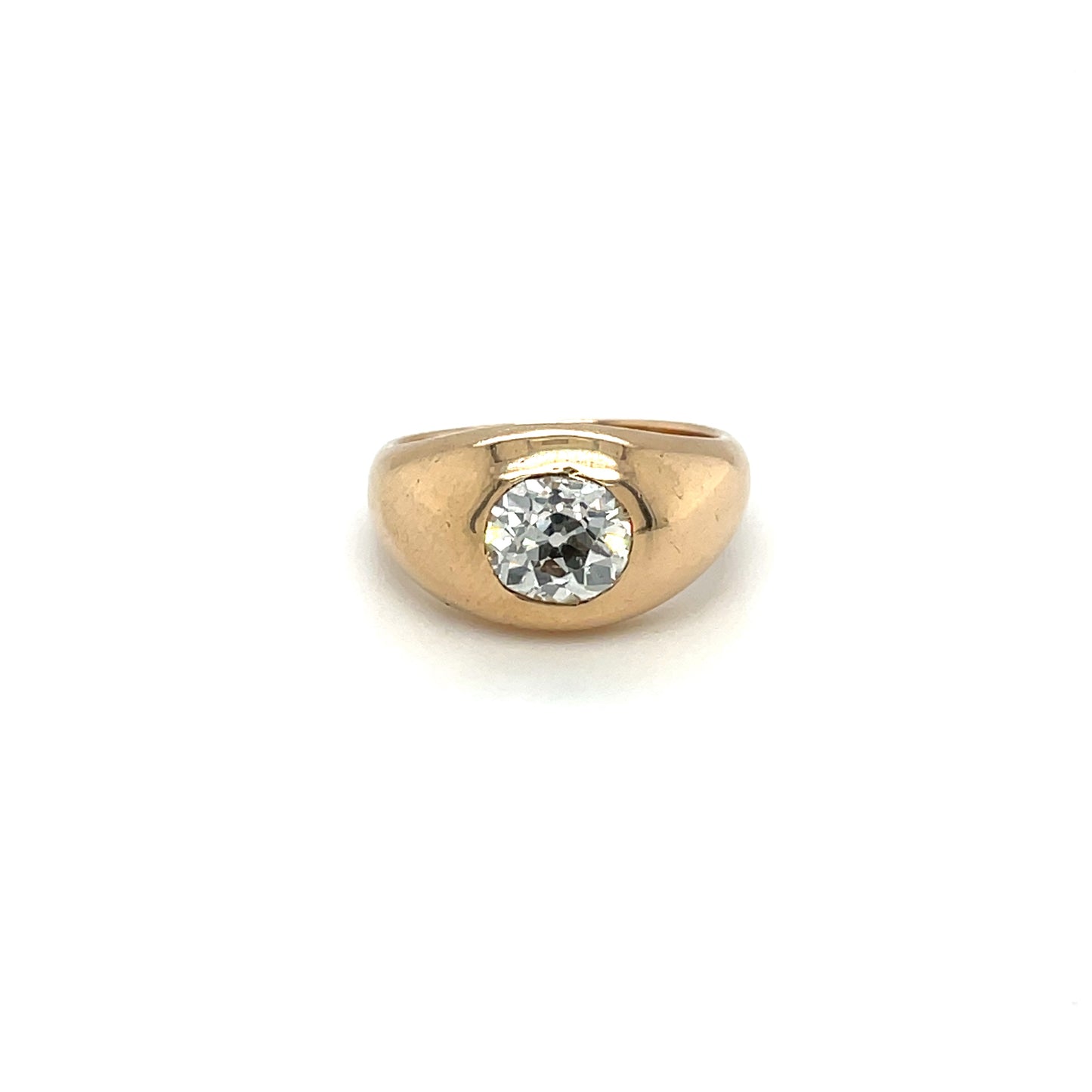 18ct Yellow Gold Cushion-cut Diamond Gypsy Ring