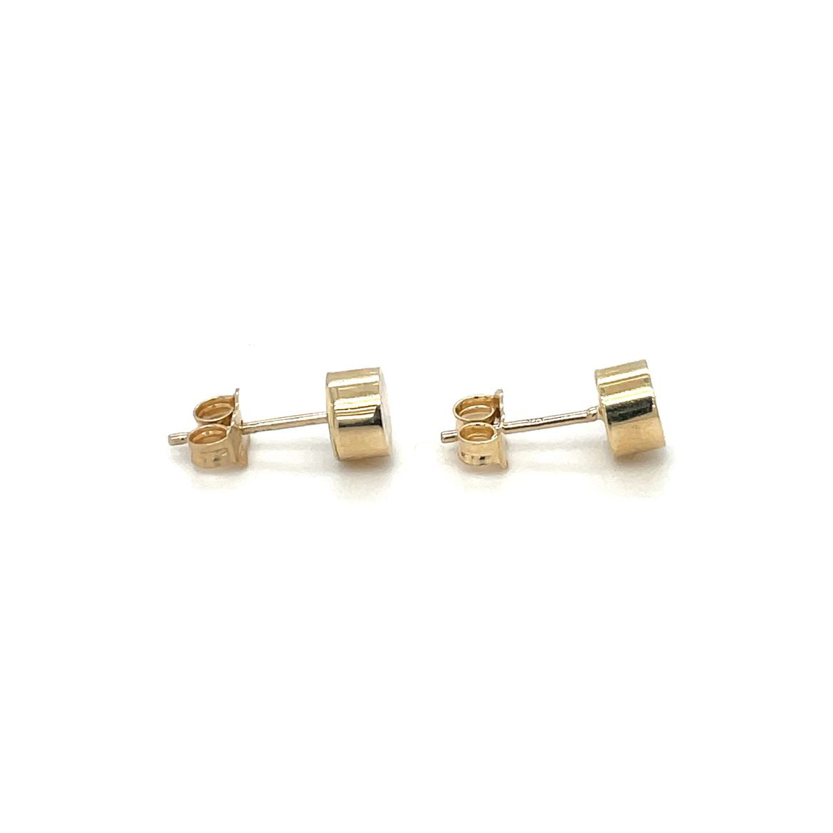 9ct Yellow Gold Circle Stud Earrings