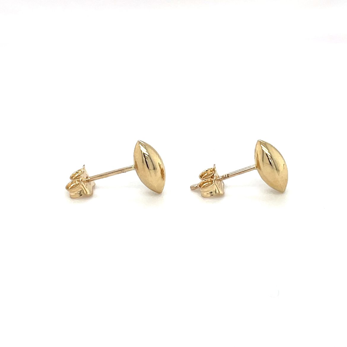 9ct Yellow Gold 'Almond' Stud Earrings