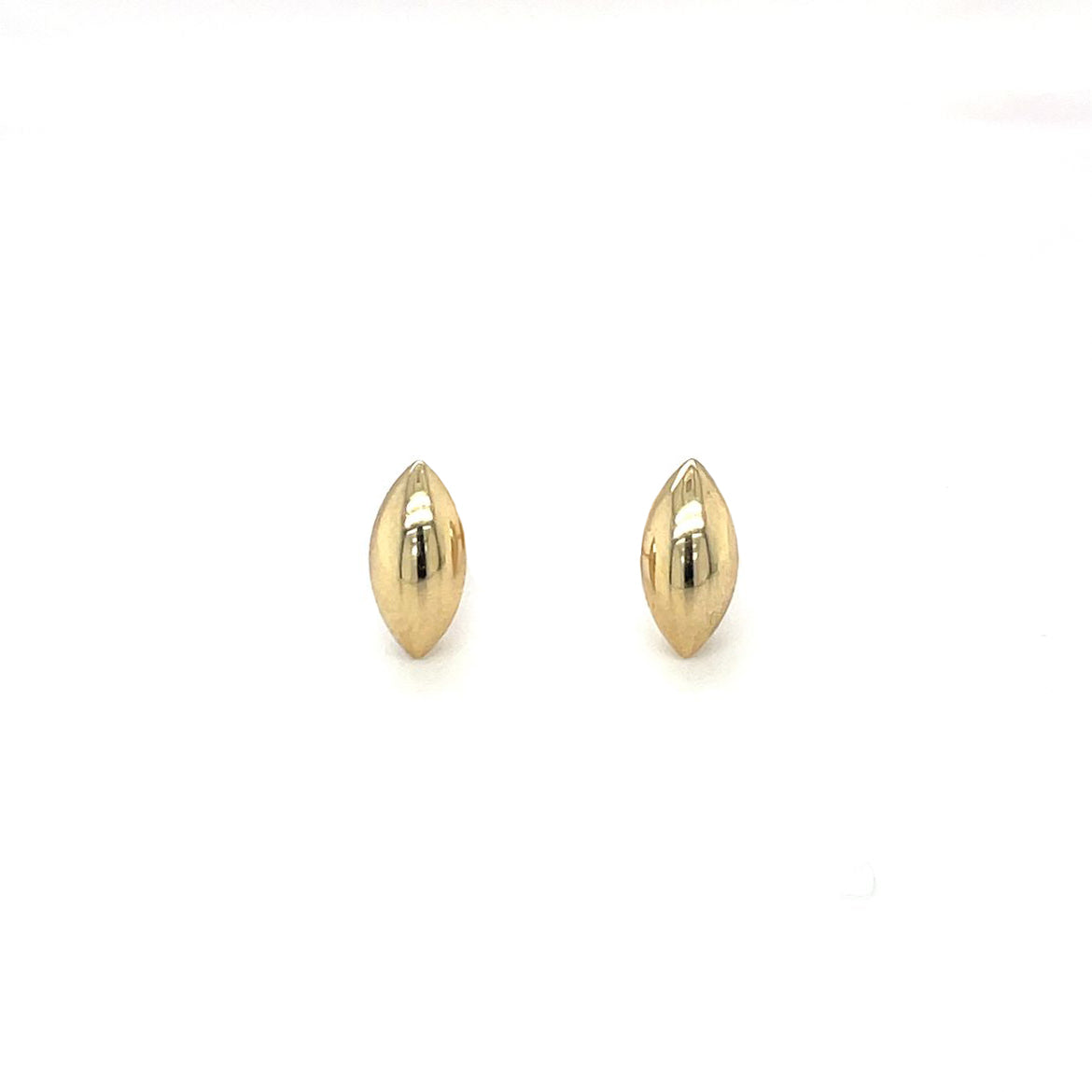 9ct Yellow Gold 'Almond' Stud Earrings