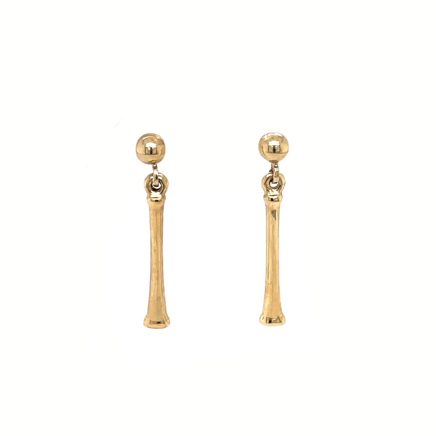 9ct Yellow Gold Fluted Drop Earrings