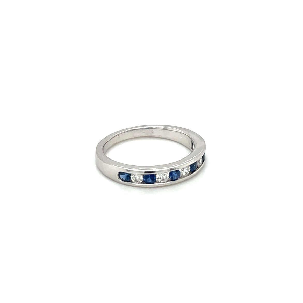 18ct White Gold Sapphire & Diamond Eternity Ring