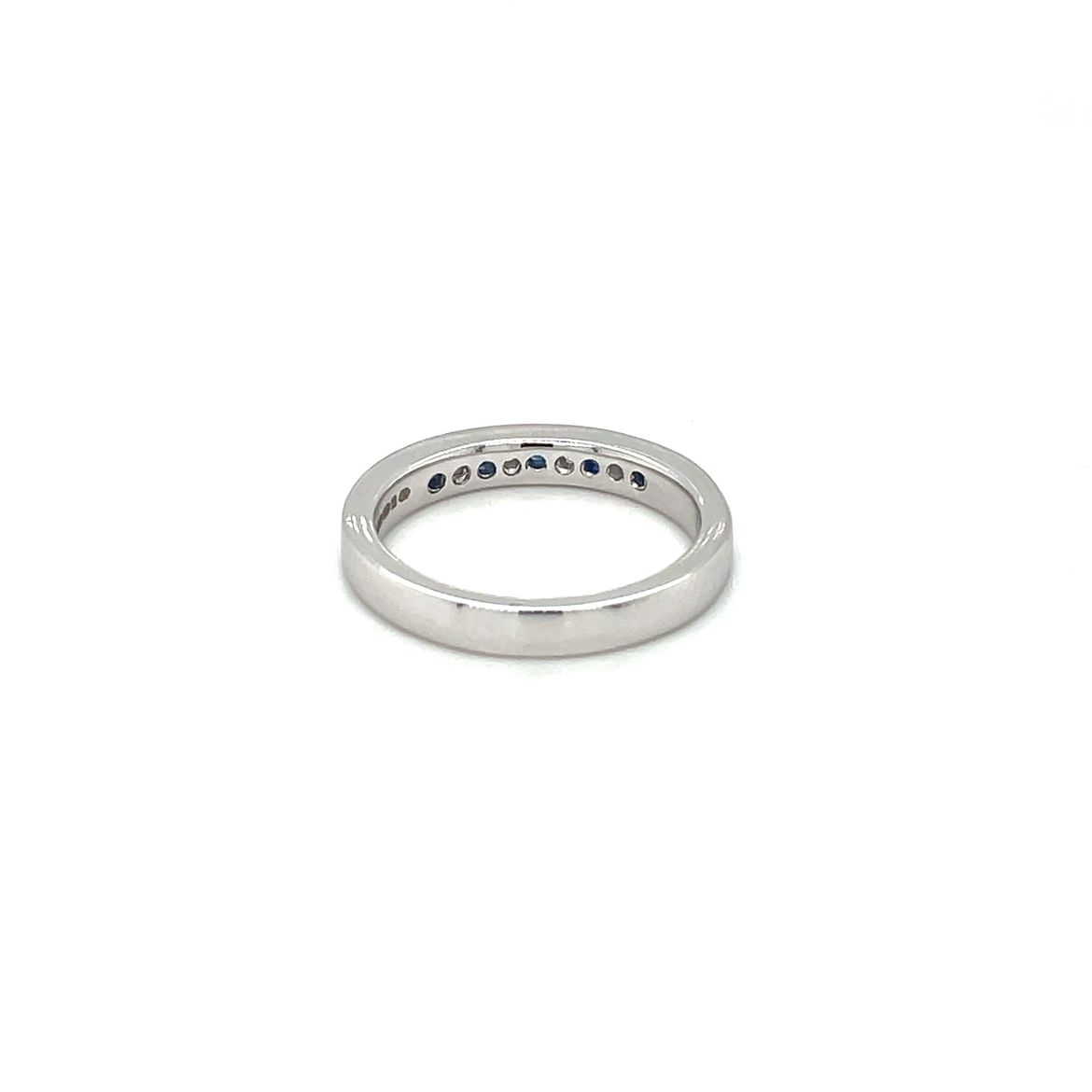 18ct White Gold Sapphire & Diamond Milgrain-Set Eternity Ring