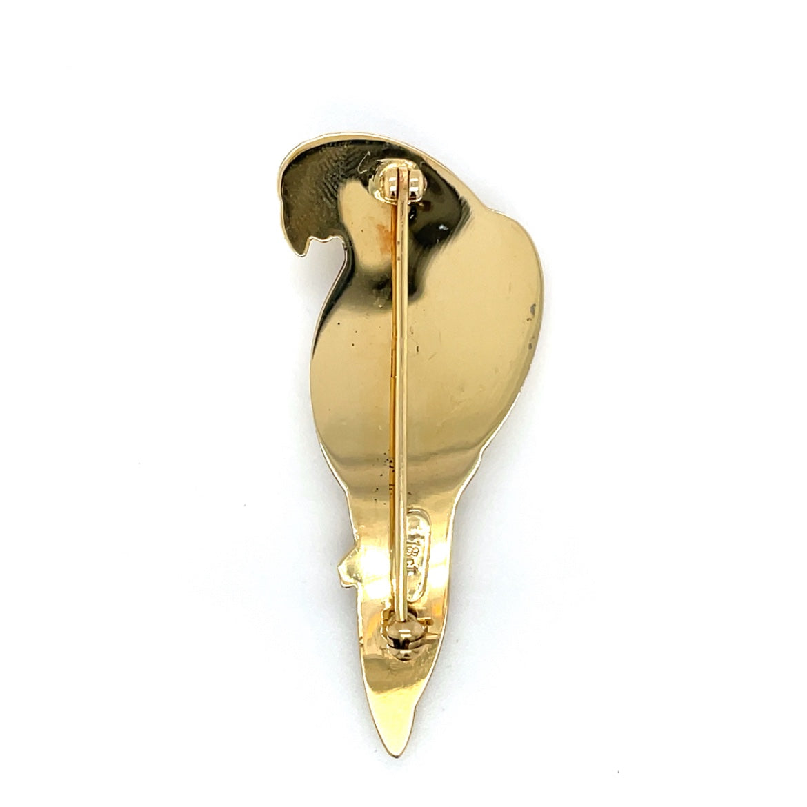 18ct Yellow Gold & Diamond Parrot Brooch