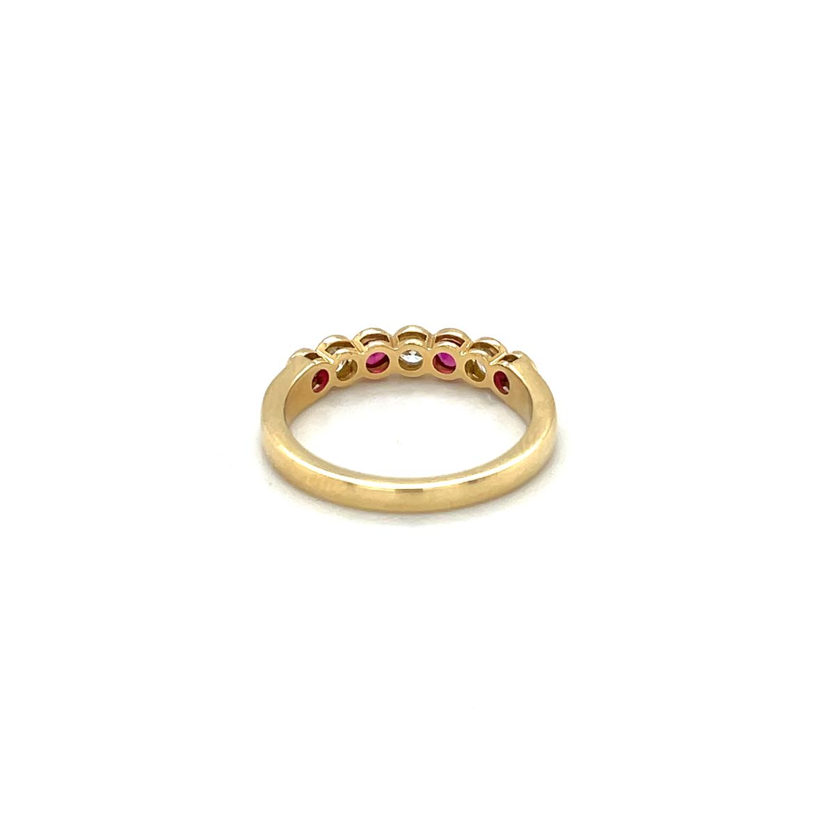 18ct Yellow Gold Ruby & Diamond Half-Set Eternity Ring