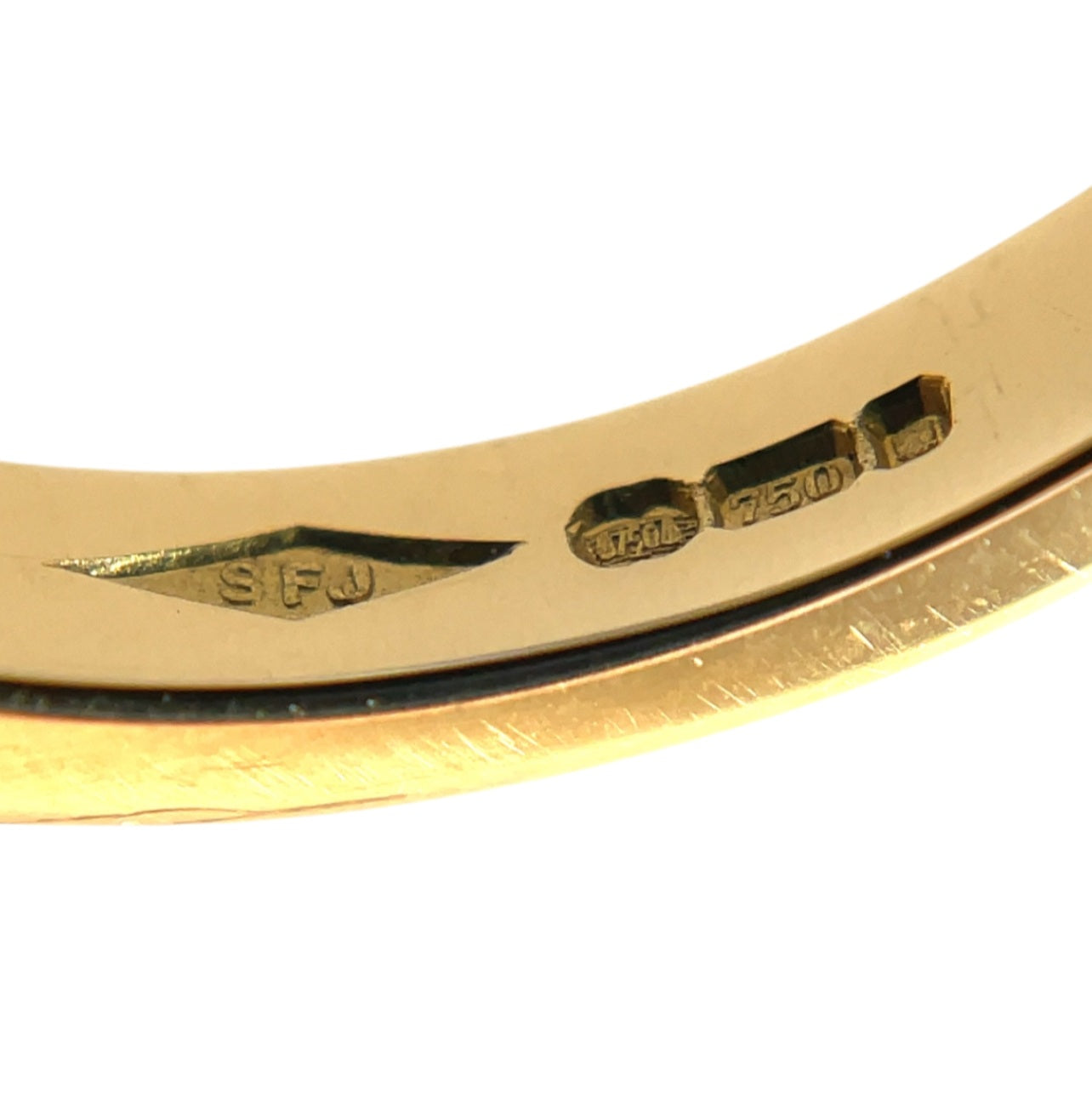 18ct Yellow Gold Emerald & Diamond Half-Set Eternity Ring (O)