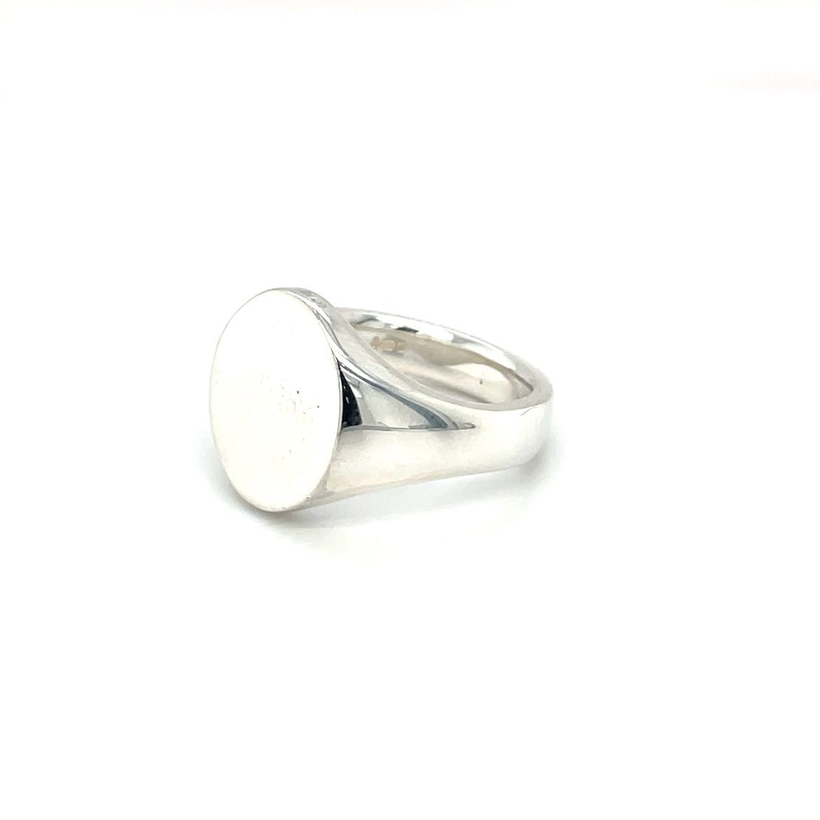 Silver Oxford Oval Signet Ring (14x12mm)