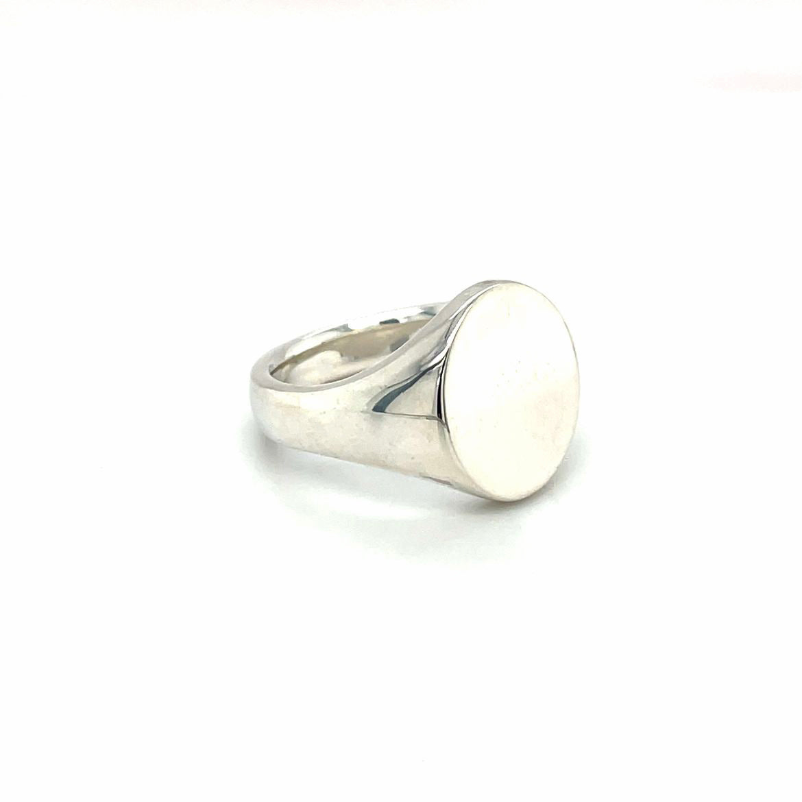 Silver Oxford Oval Signet Ring (14x12mm)