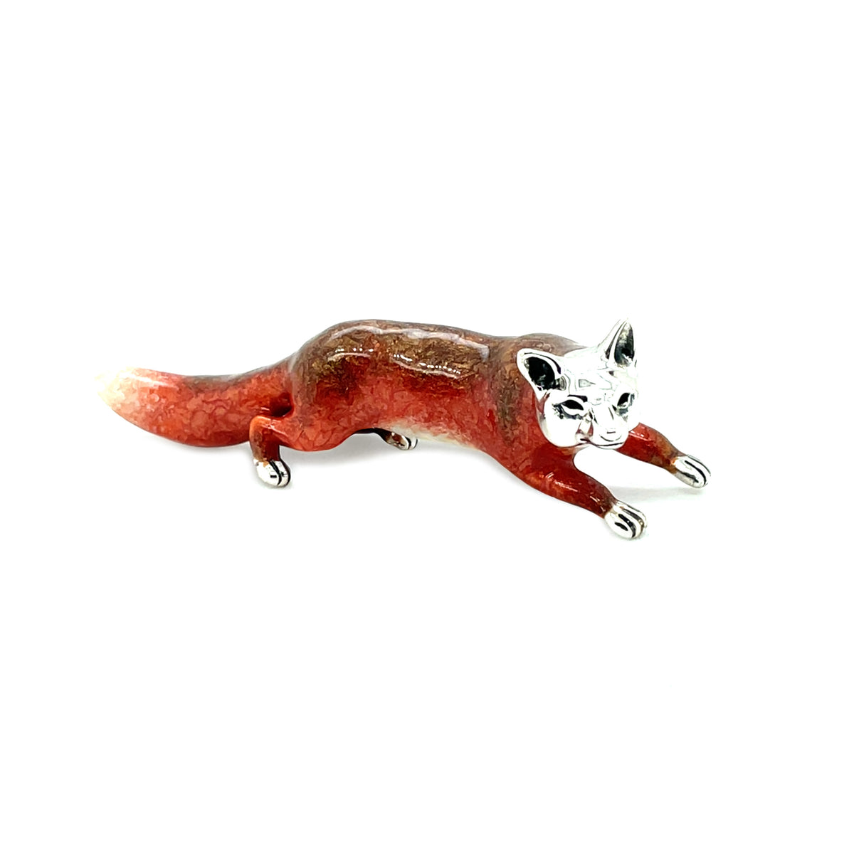 Saturno Silver and Enamel Large Fox