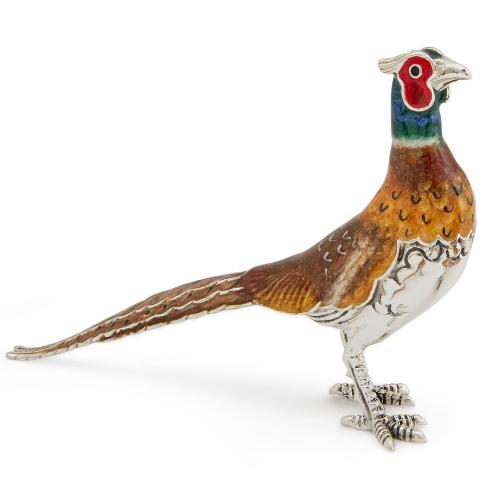 Saturno Silver & Enamel Large Cock Pheasant