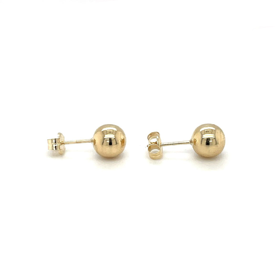 9ct Yellow Gold Polished Ball 7mm Stud Earrings
