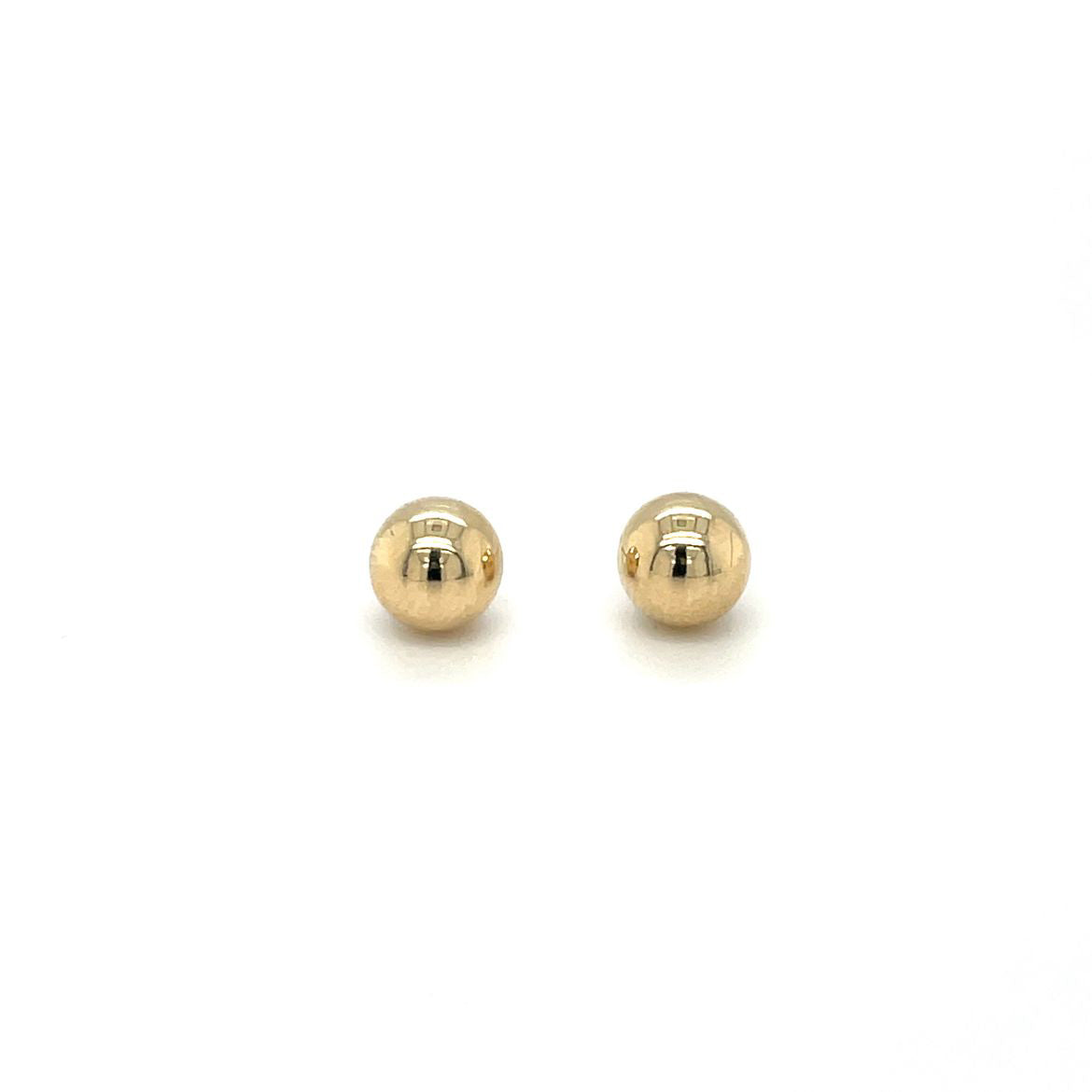 9ct Yellow Gold Polished Ball 7mm Stud Earrings