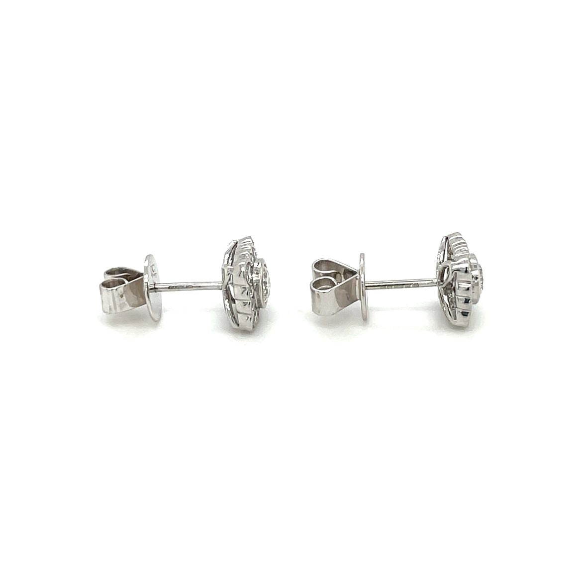 18ct White Gold Diamond Square Stud Earrings