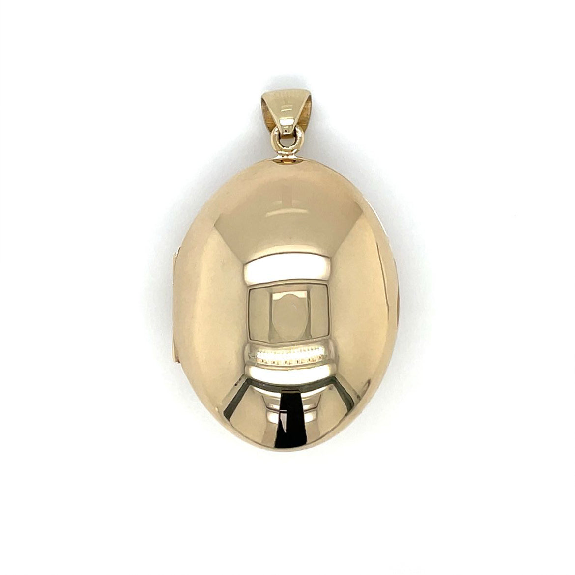 9ct Yellow Gold Puffed Oval Locket (30x23mm)