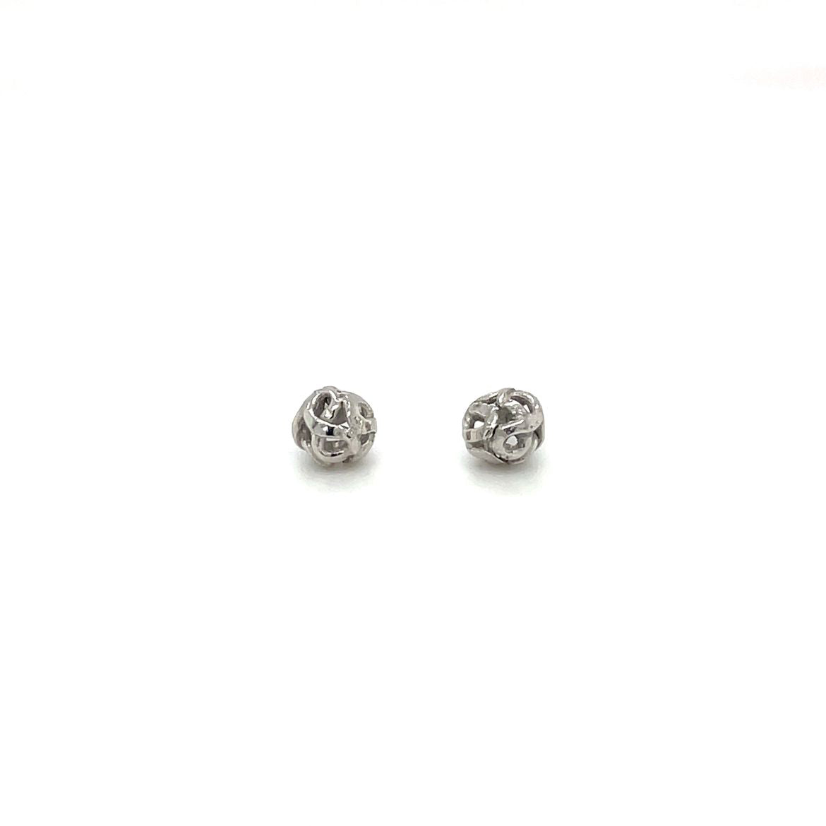 9ct White Gold Infinity Ball Stud Earrings