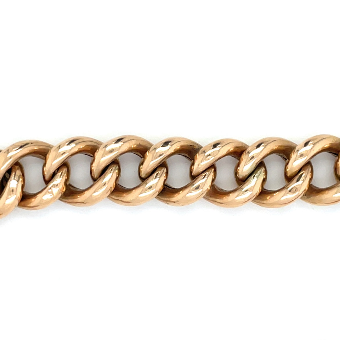 9ct Rose Gold Curb Charm Bracelet