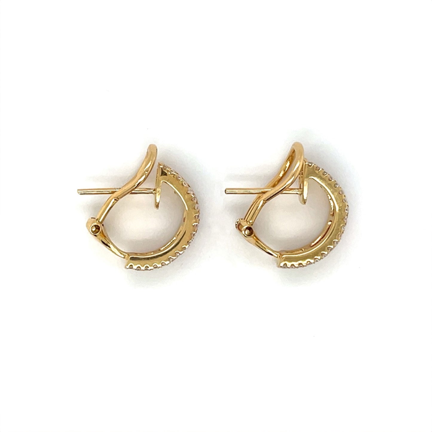 18ct Yellow Gold Rainbow Sapphire & Diamond Hoop Earrings