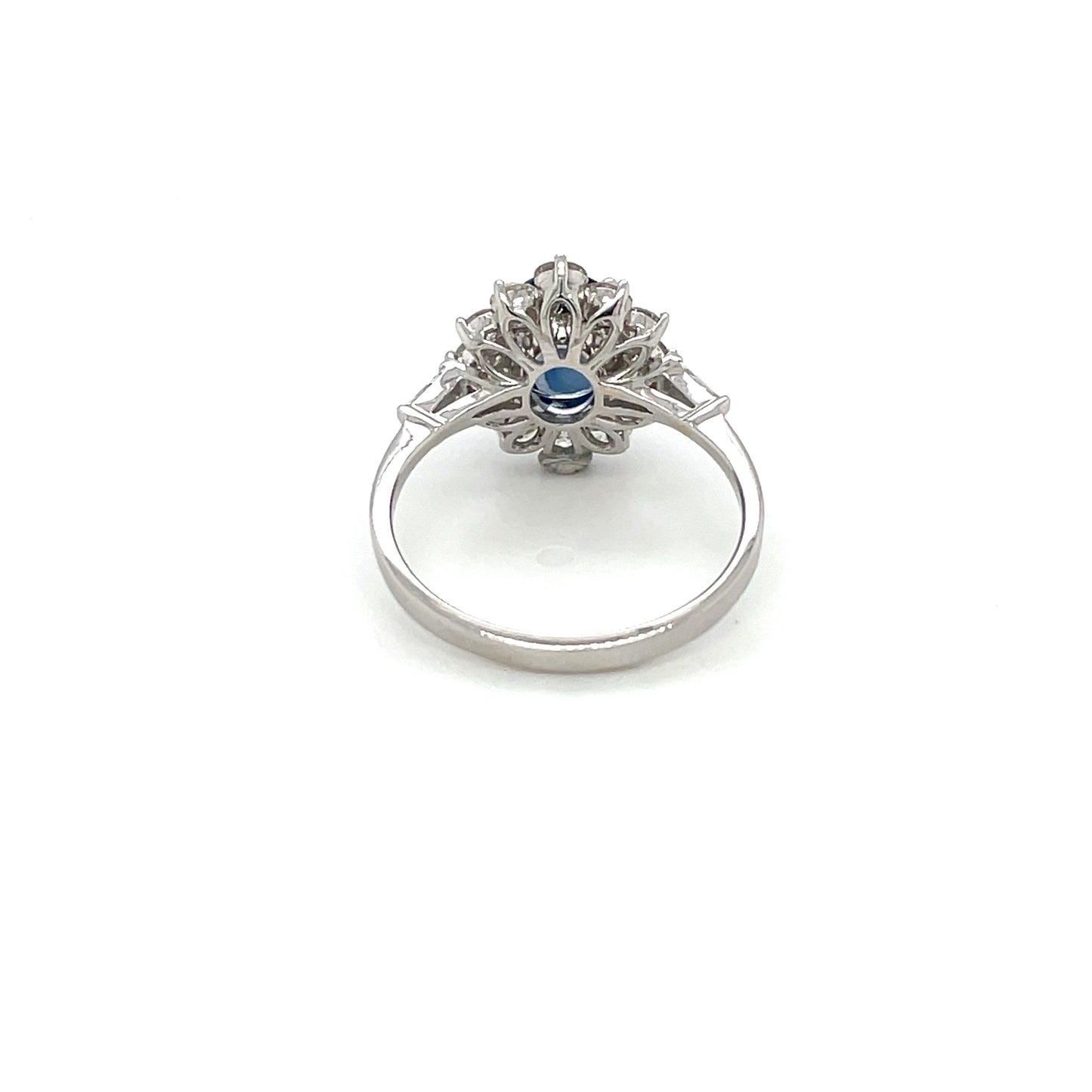 White Gold Sapphire & Diamond Cluster Ring
