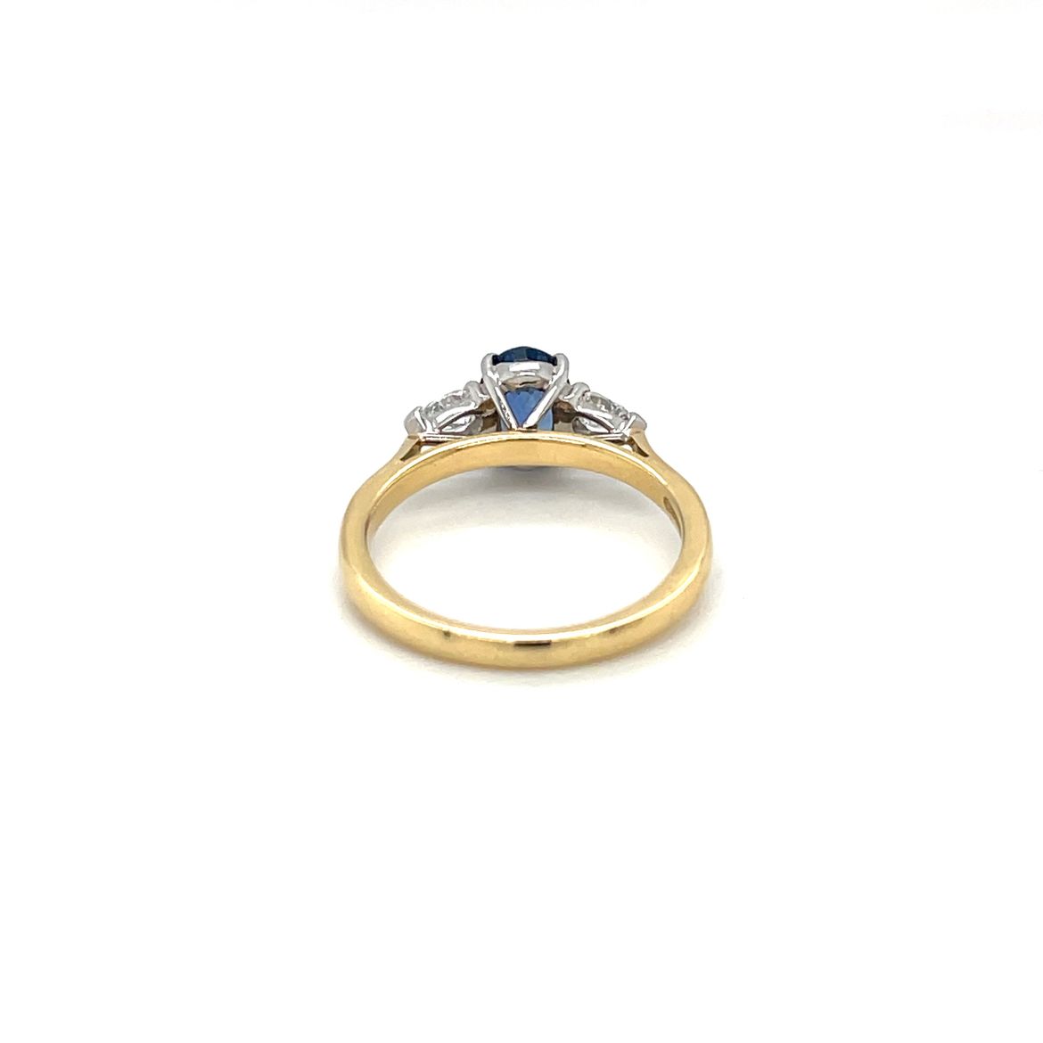 18ct Yellow Gold Sapphire & Diamond Three-Stone Ring