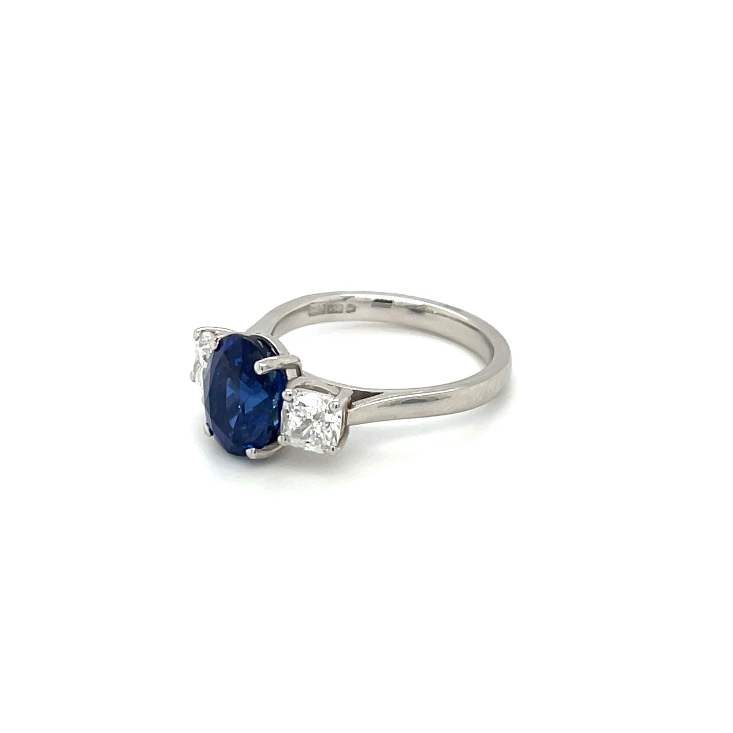 Platinum Sapphire & Diamond Three-Stone Ring