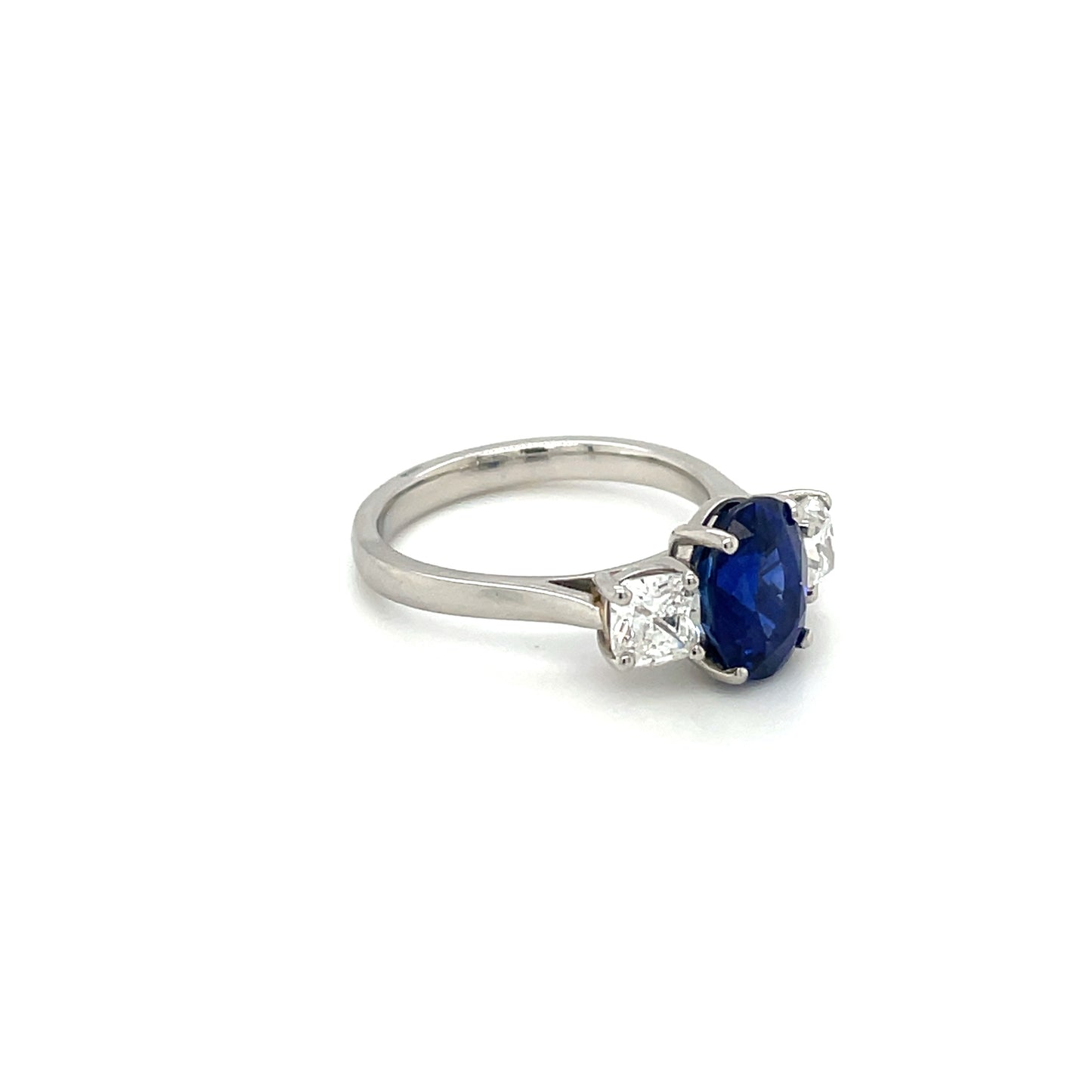 Platinum Sapphire & Diamond Three-Stone Ring