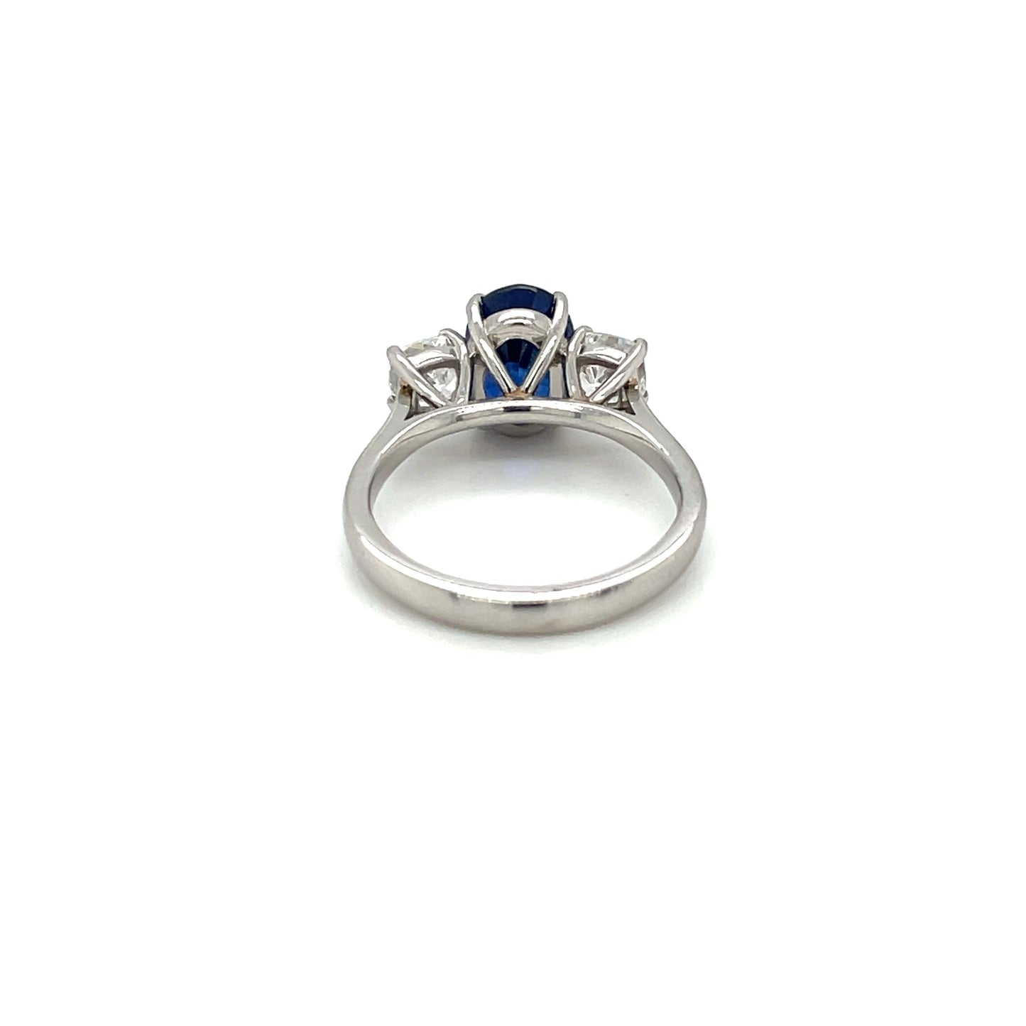 Platinum Sapphire & Diamond Three-Stone Ring