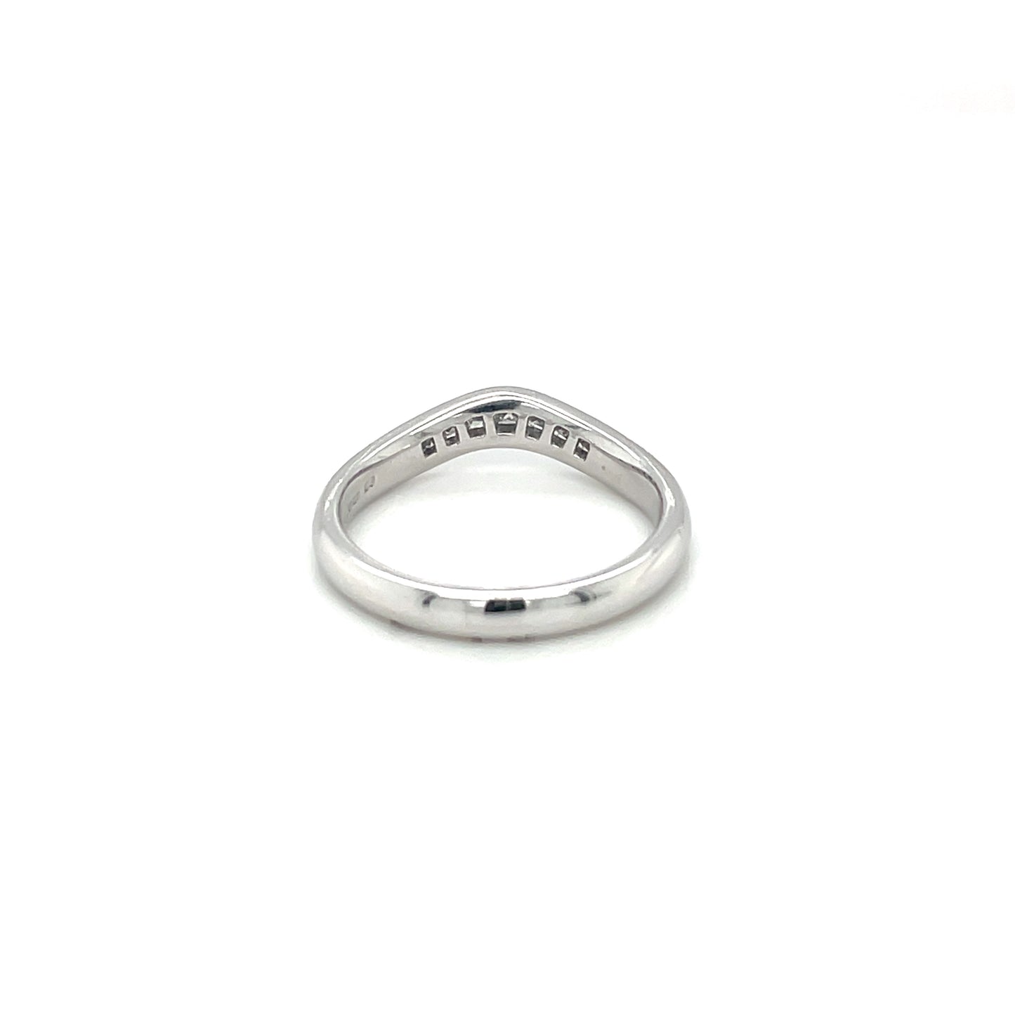 Platinum Diamond Curved Wedding Band