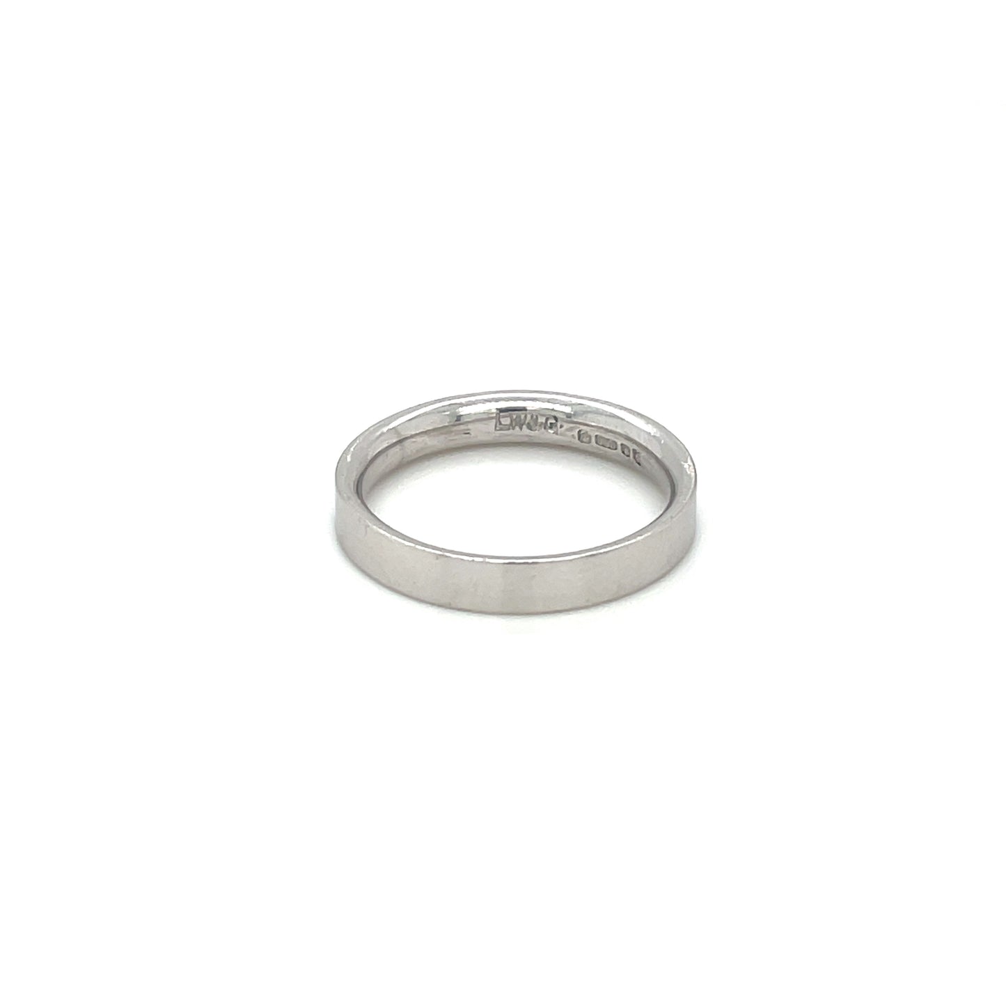 18ct White Gold Flat Wedding Band