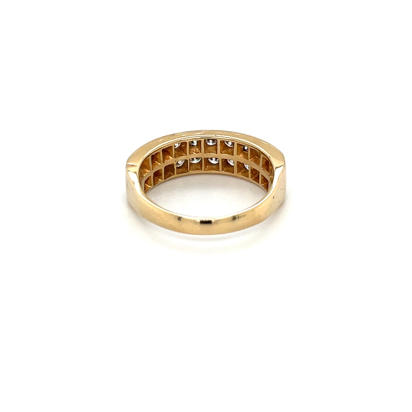 18ct Yellow Gold Diamond Two-Row Half-Eternity Band