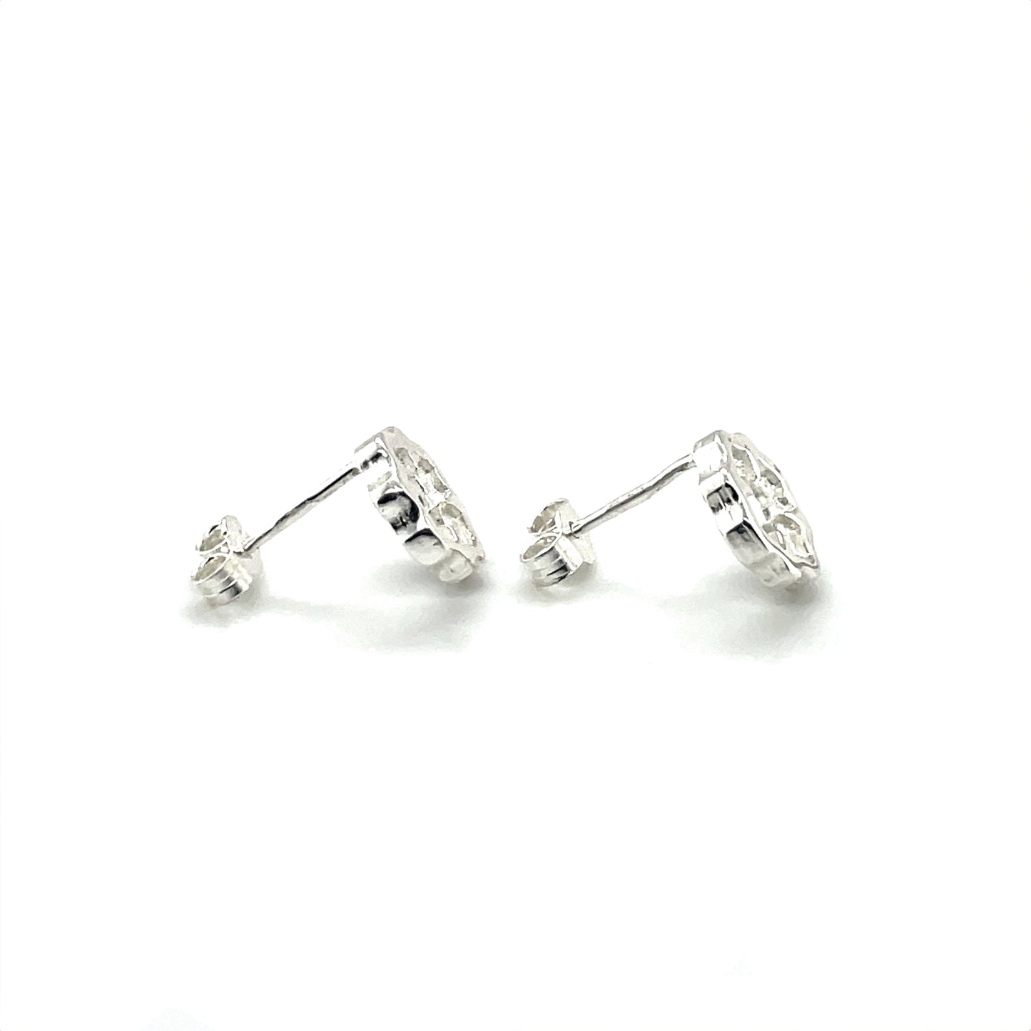 Silver Clover Stud Earrings