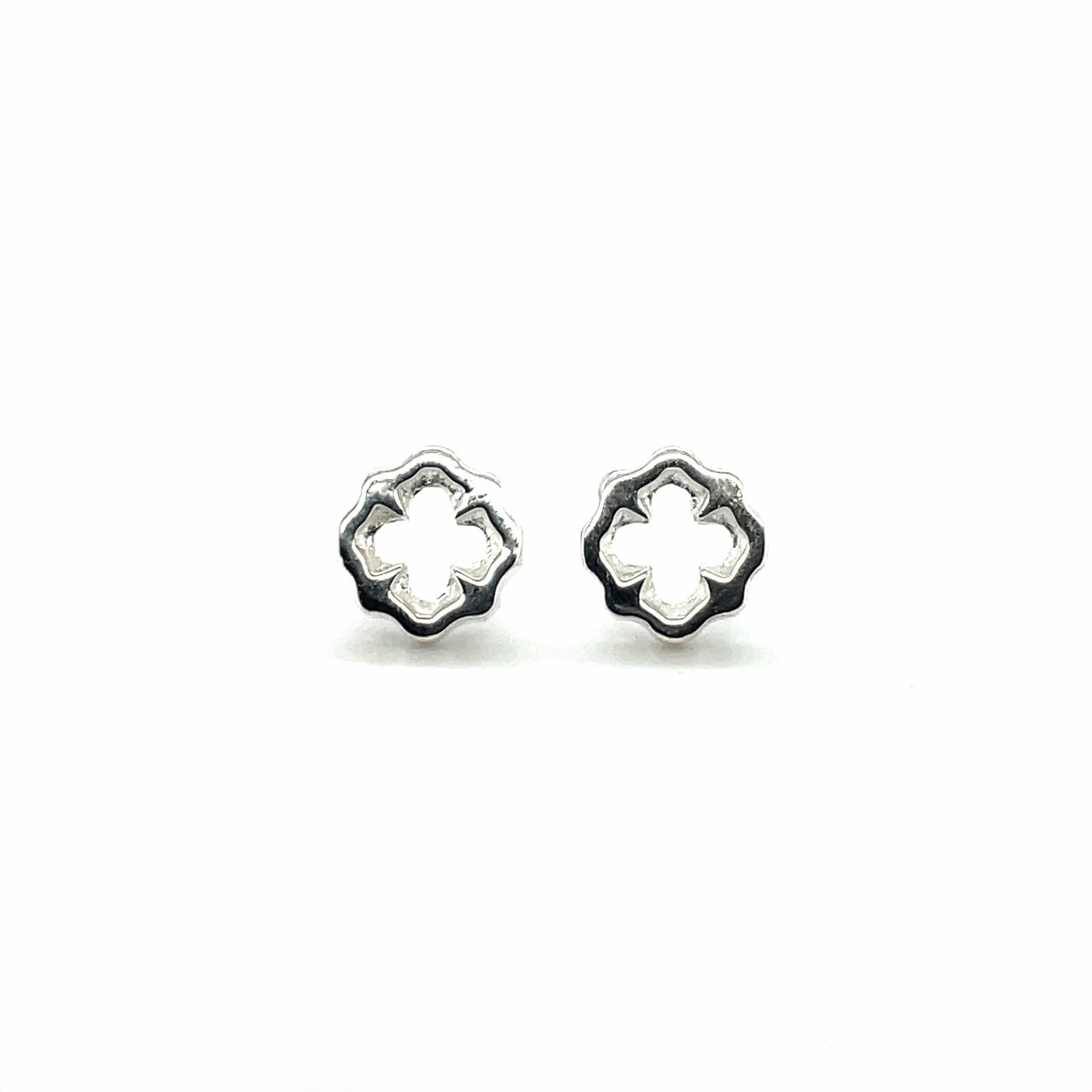 Silver Clover Stud Earrings