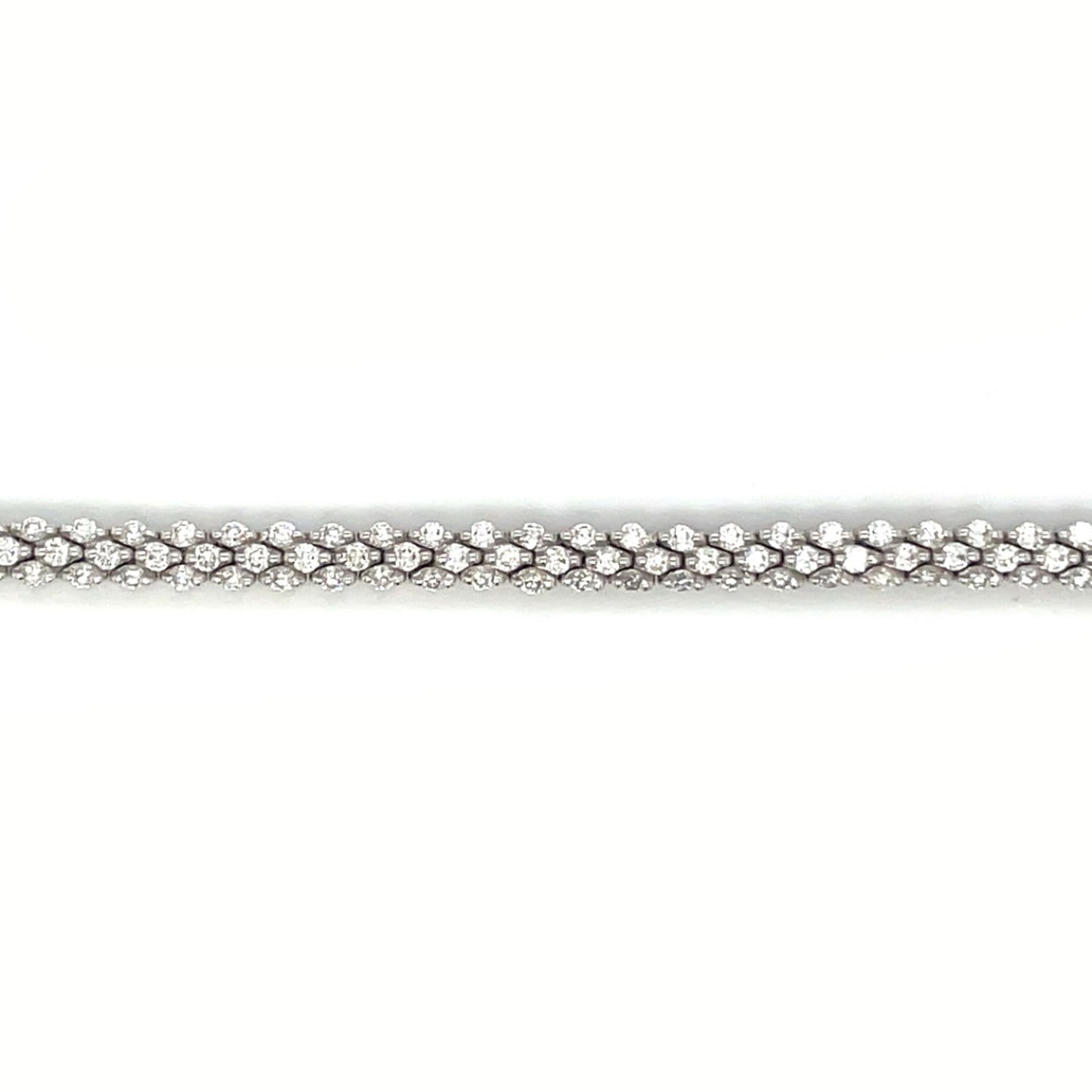 18ct White Gold Three-Row Diamond Bracelet