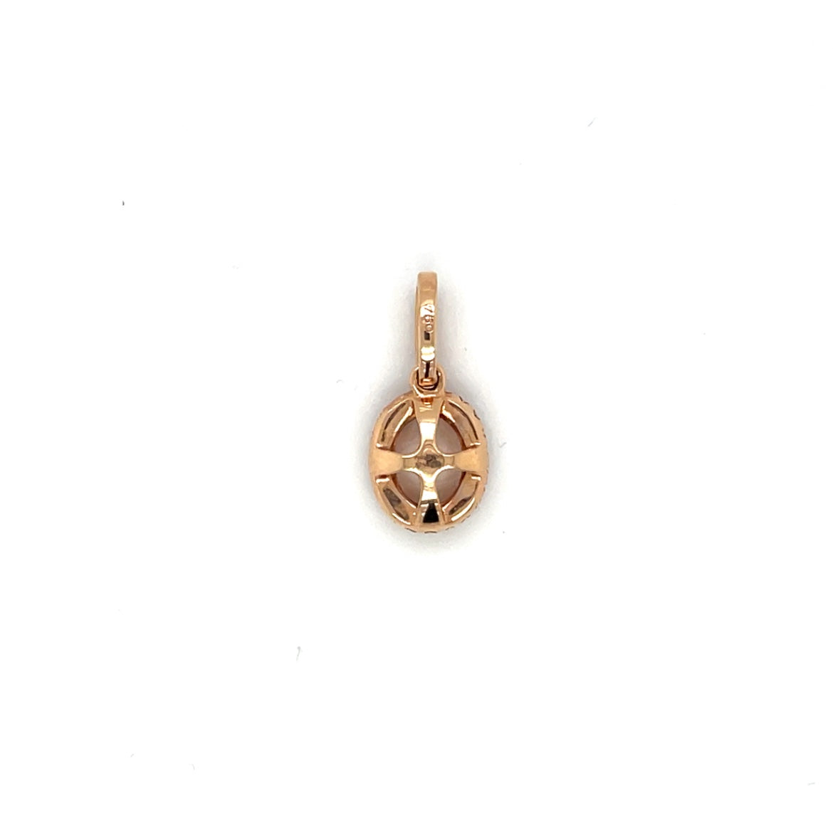 18ct Rose Gold Morganite & Diamond Cluster Pendant