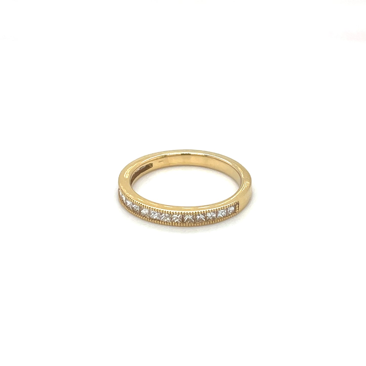 18ct Yellow Gold Half-Set Princess-Cut Diamond Eternity Ring