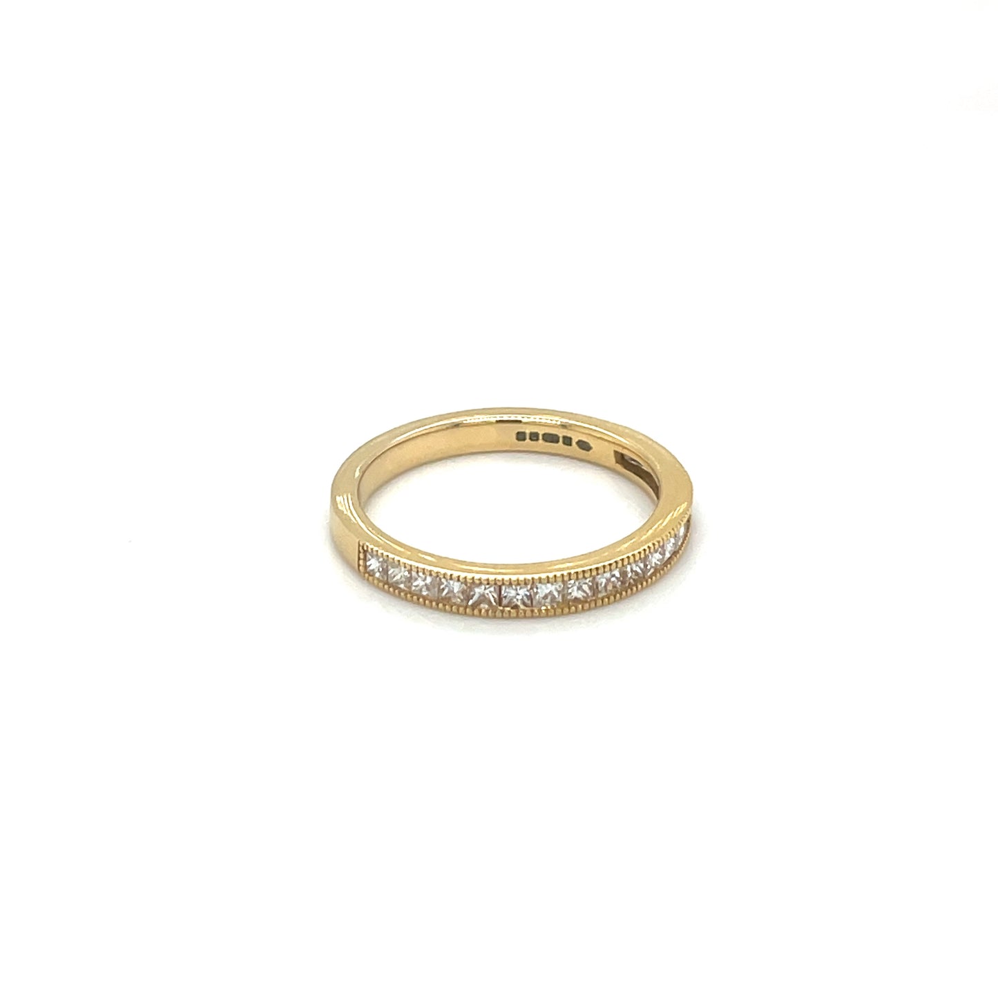 18ct Yellow Gold Half-Set Princess-Cut Diamond Eternity Ring
