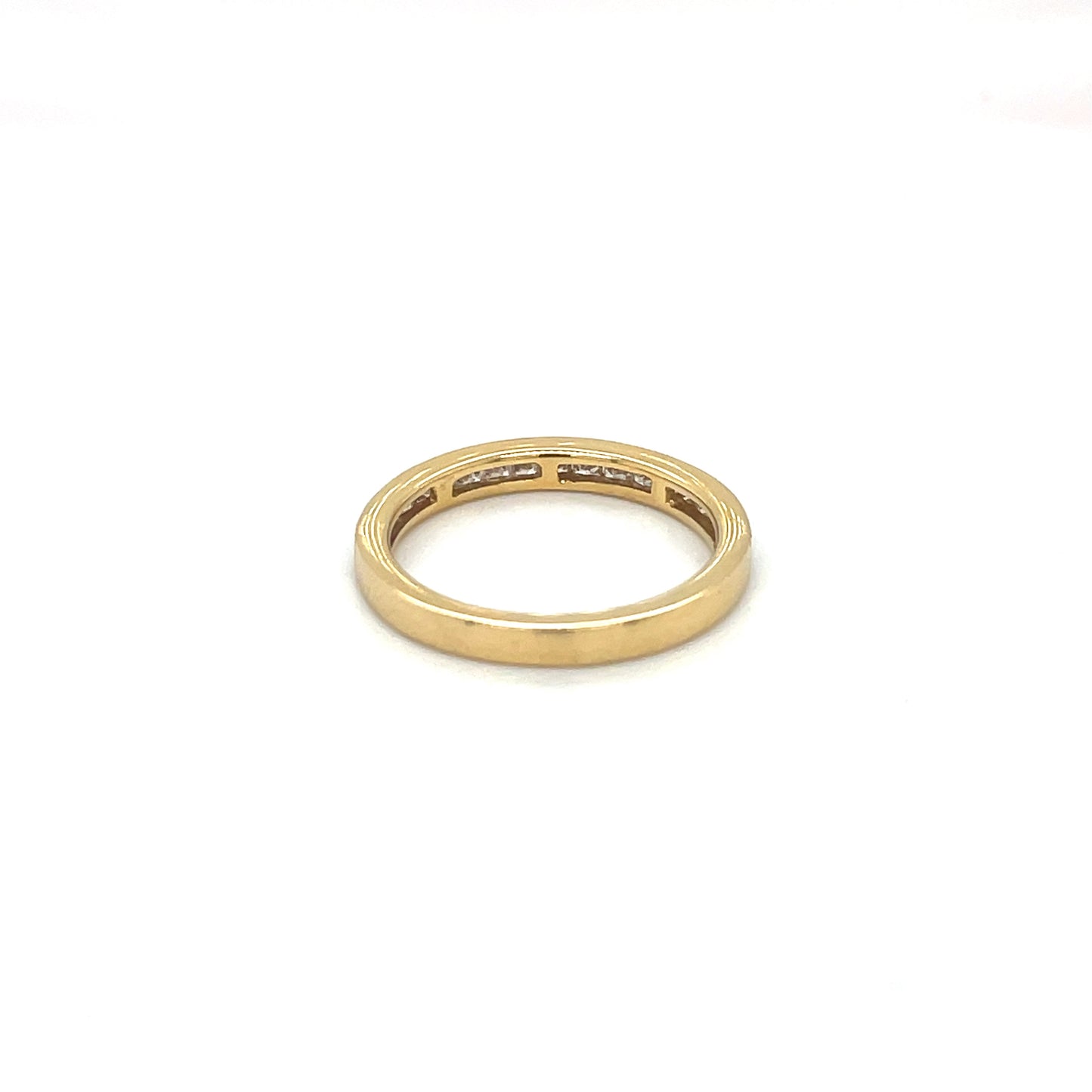 18ct Yellow Gold Half-Set Princess-Cut Diamond Eternity Ring