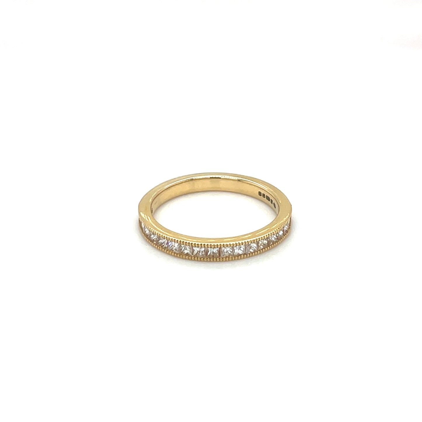 18ct Yellow Gold Half-Set Princess-Cut Diamond Eternity Ring