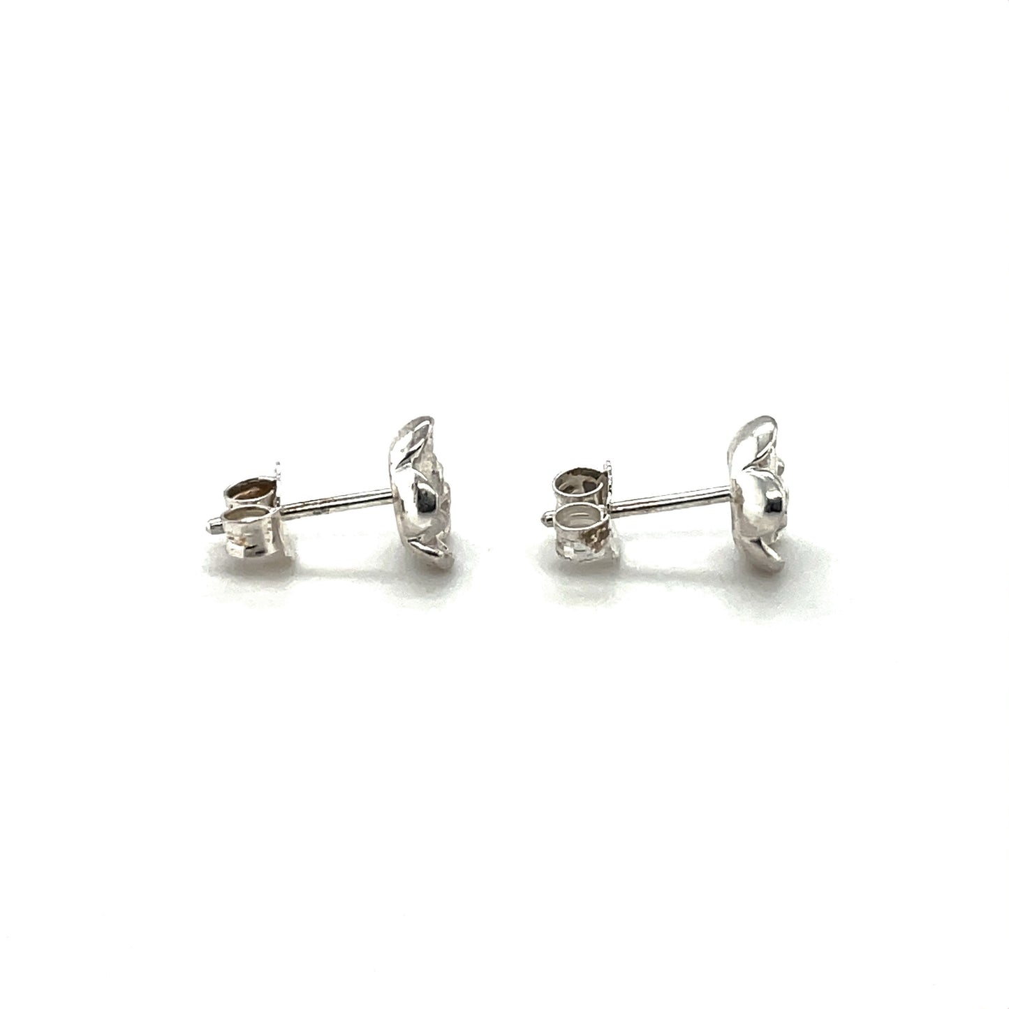 Silver Flower Earrings (8mm)