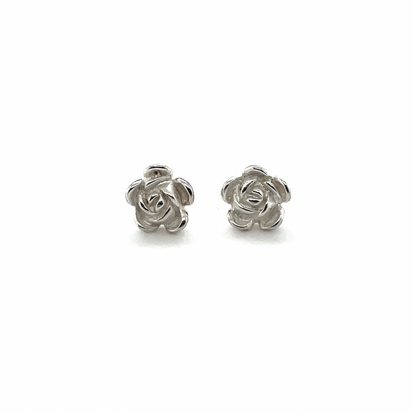 Silver Flower Earrings (8mm)