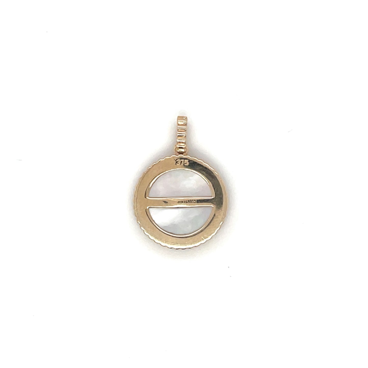 9ct Yellow Gold Mother of Pearl & Diamond Pendant
