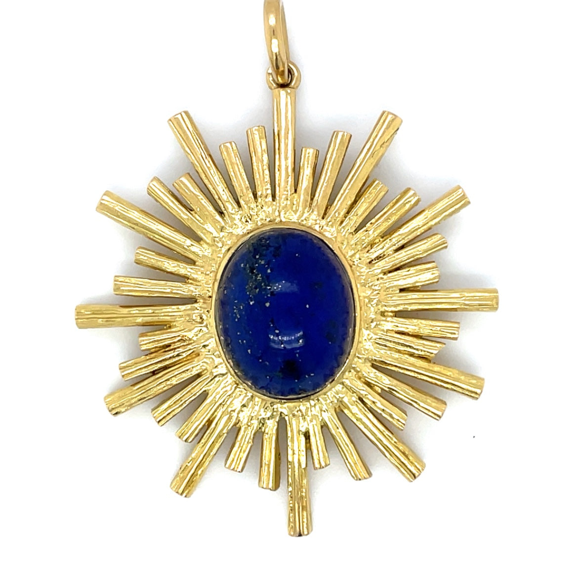 18ct Yellow Gold Boucheron Lapis Sunburst Pendant & Chain