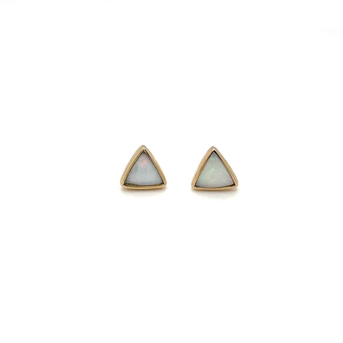 9ct Yellow Gold Triangle Opal Earrings