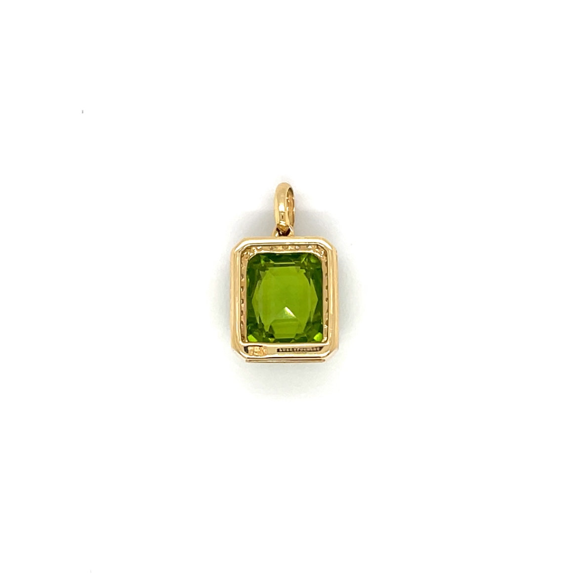 18ct Yellow Gold Peridot & Diamond Pendant