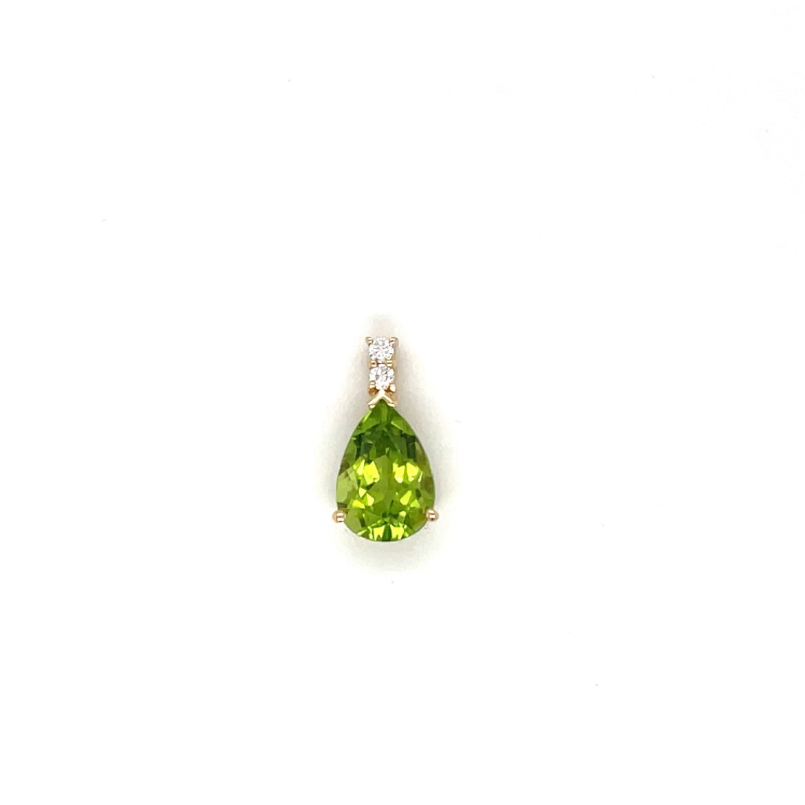 18ct Yellow Gold Peridot & Diamond Pendant