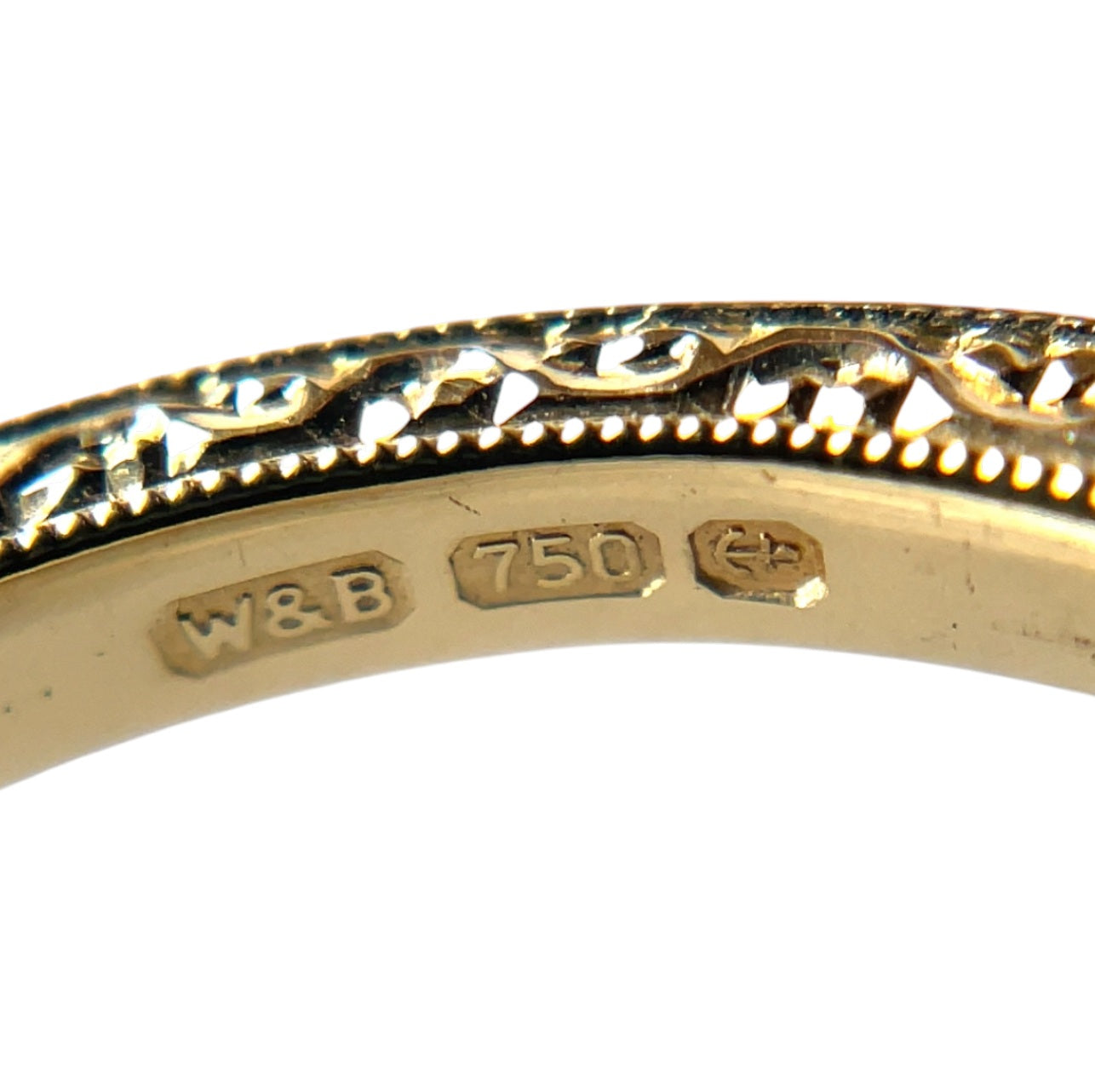 Engraved 18ct Yellow Gold & Platinum Large Diamond Solitaire Ring (M)