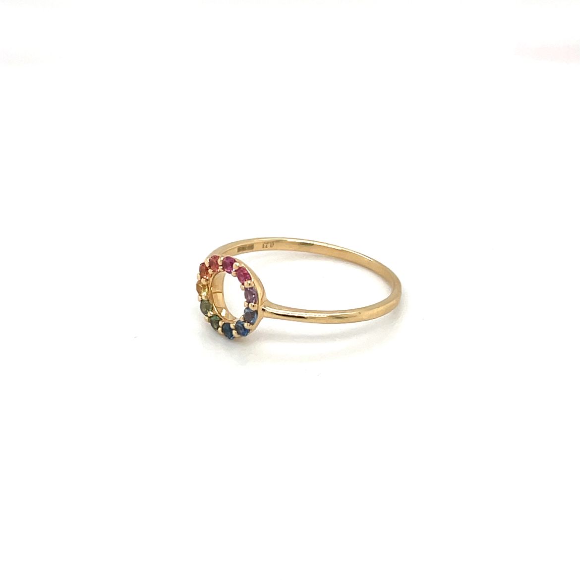 18ct Yellow Gold Multi-Coloured Sapphire Ring