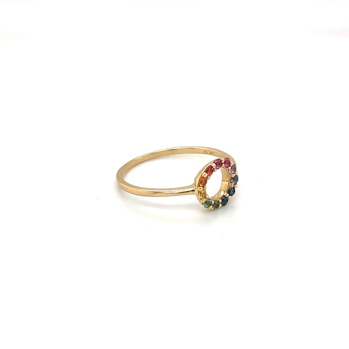 18ct Yellow Gold Multi-Coloured Sapphire Ring