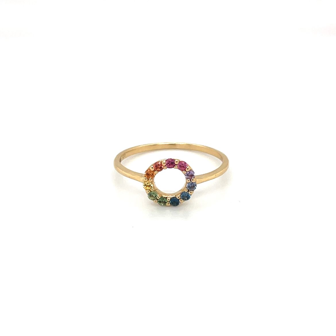 18ct Yellow Gold Multi-Coloured Sapphire Ring