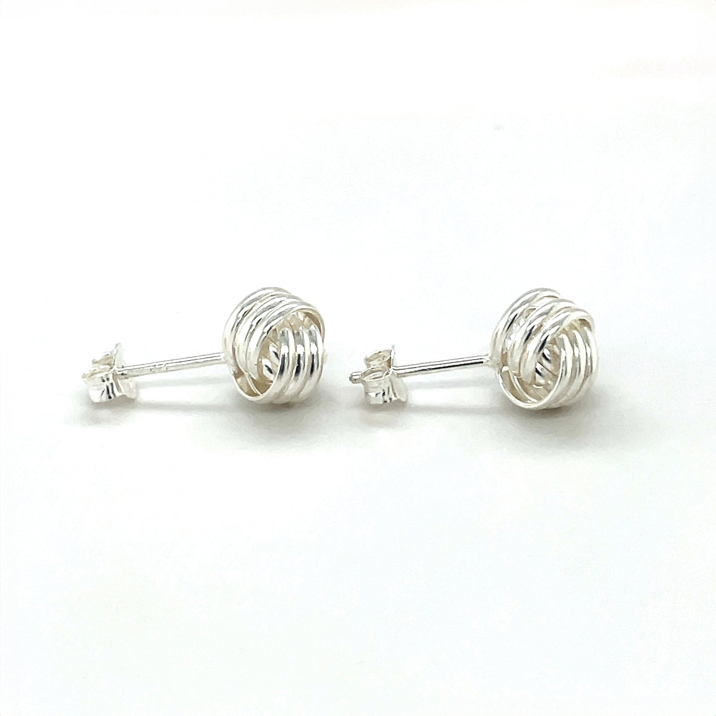 Silver Knot Stud Earrings